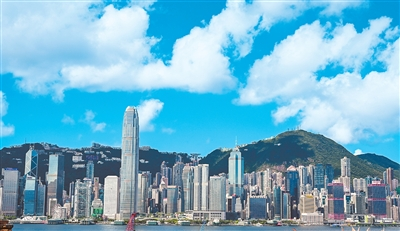 图为高楼林立的香港中环。